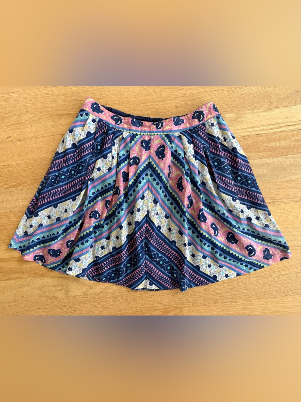 Free People Navy Floral Geometric Print Shorts